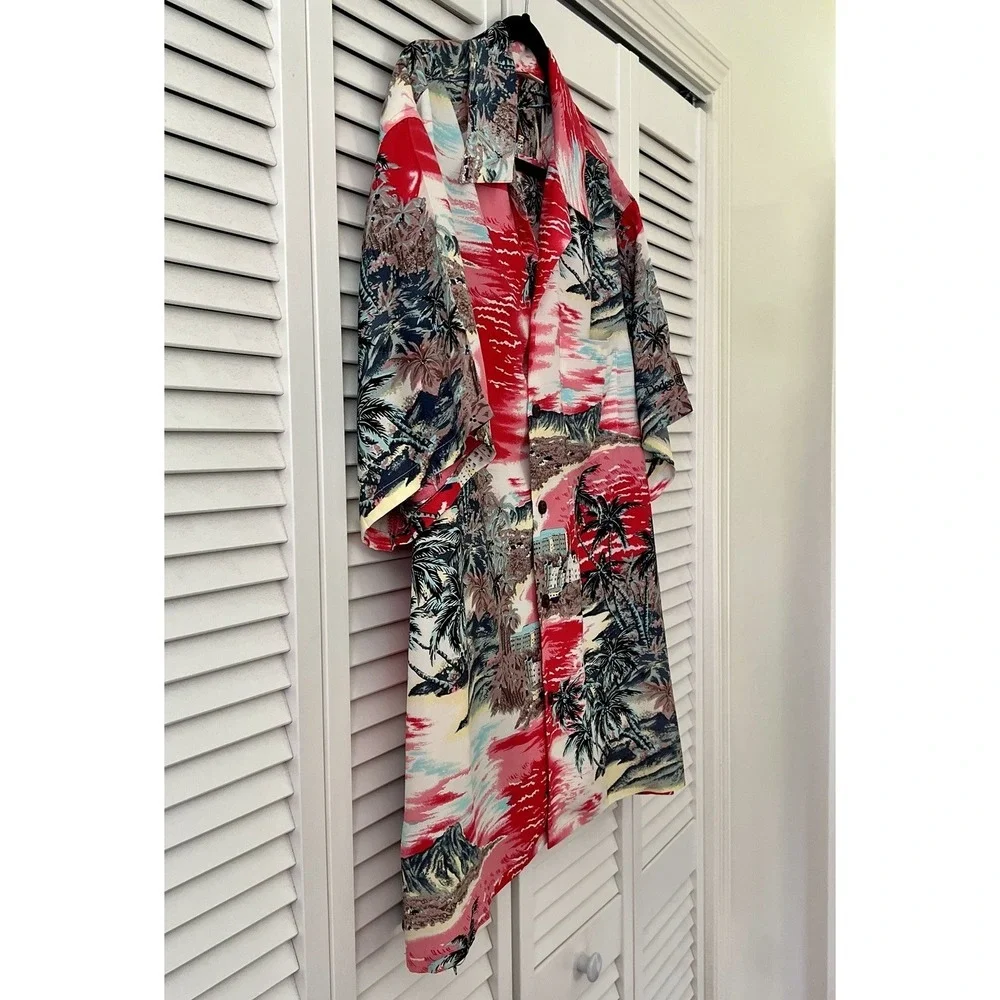 Go Barefoot Vintage Hawaiian Shirt Men's Short Sleeve Size XL.  Made In USA - Picture 3 of 8